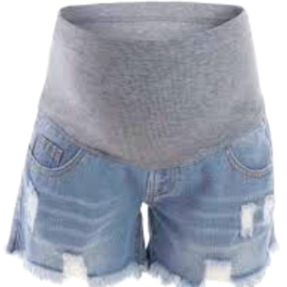 Maturnity Ripped Denim Shorts - (Sz: Sm)